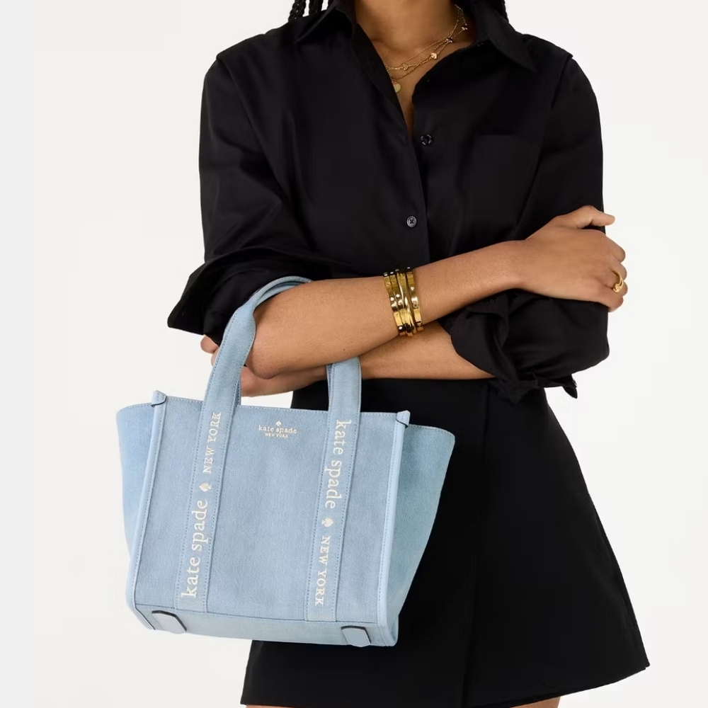 Kate Spade Kip Denim Small Tote, Blue Multicolor - Picture 5 of 5